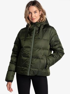 Lole Puffy Shimmer Tech Down Jacket Green Size Medium